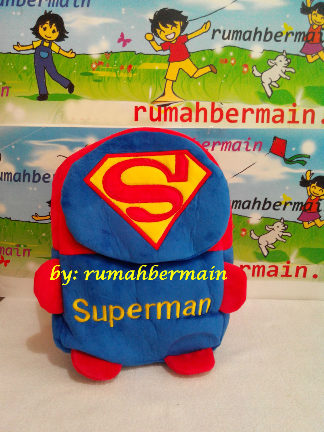 jual tas ransel boneka superman tutup 28cm jual tas ransel boneka superman tutup 28cm