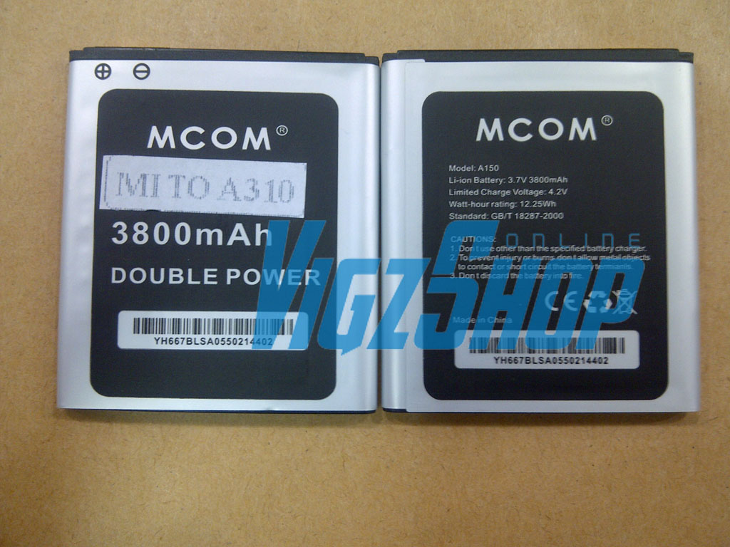 jual baterai battery mito a310 3800mah mcom power vigzshop jual baterai battery mito a310 3800mah mcom power vigzshop