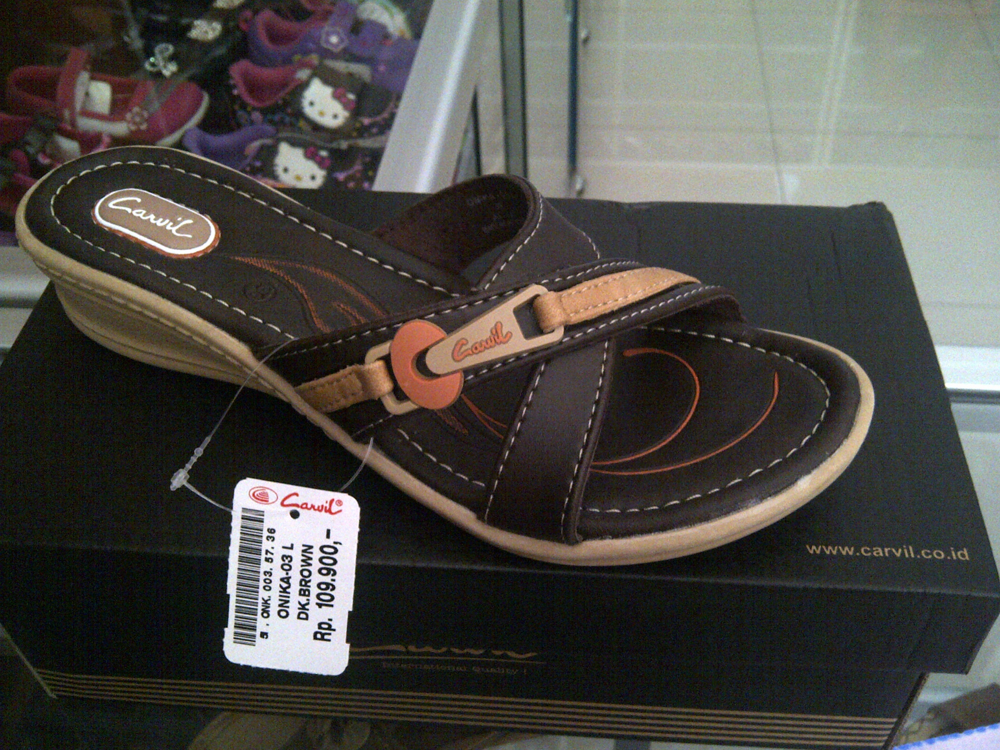 Harga Jual Harga Sandal Carvil Wanita Terbaru Berdiskon Paling Jual Sandal Wanita Carvil ika 03 Dk Brown
