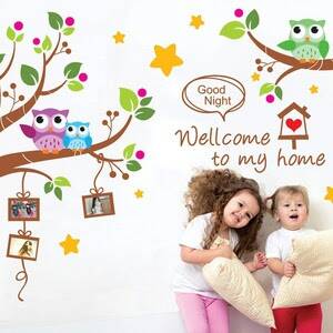 jual owl frame xy1159 wall sticker transparan uk 60x90 jual owl frame xy1159 wall sticker transparan uk 60x90
