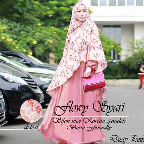 jual flowy syari dusty pink house of tshop 2 jual flowy syari dusty pink house of tshop 2