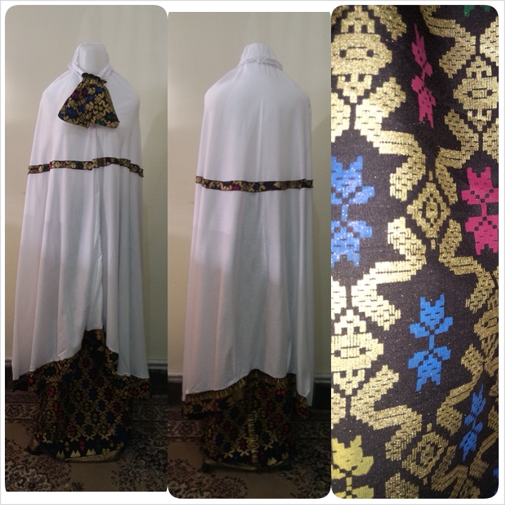 jual mukena bali kombinasi songket bali putih dendya shop jual mukena bali kombinasi songket bali putih dendya shop