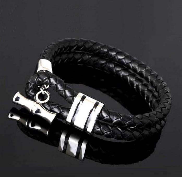 jual minimalist leather bracelet gelang pria titanium jual minimalist leather bracelet gelang pria titanium