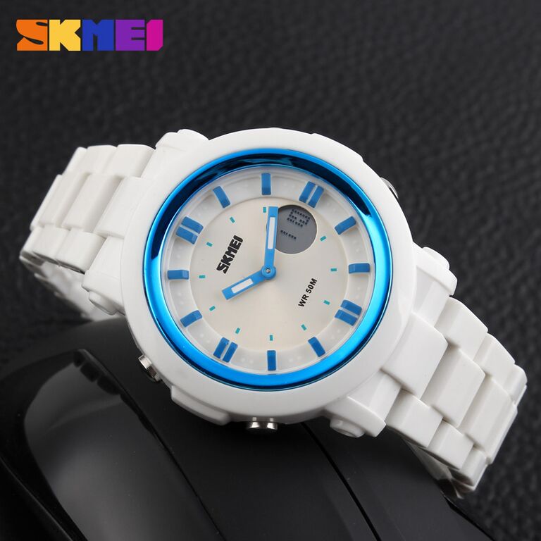 Jual SKMEI Casio Men Sport LED Watch Water Resistant 50m - AD1062 - White - Watch