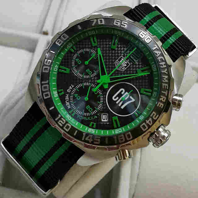 jual tag heuer f1 cristiano ronaldo cr7 silver green jual tag heuer f1 cristiano ronaldo cr7 silver green