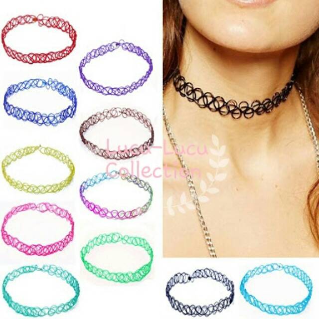 jual kalung coker kalung choker kalung tatto choker isi 2pcs lucu lucu collection jual kalung coker kalung choker kalung tatto choker isi 2pcs lucu lucu collection