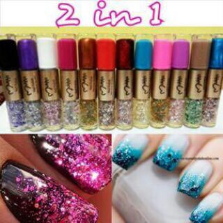 jual kutex 2 in 1 glitter kutek kuku nail menicure set paket bling piggie shop jual kutex 2 in 1 glitter kutek kuku nail menicure set paket bling piggie shop