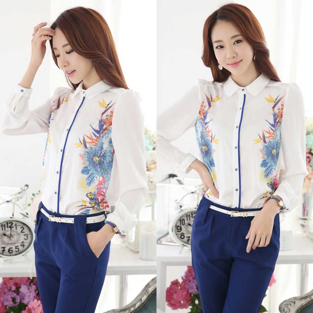 jual baju kemeja hem list blue flower putih shirt lengan panjang murah widjaja shop jual baju kemeja hem list blue flower putih shirt lengan panjang murah widjaja shop