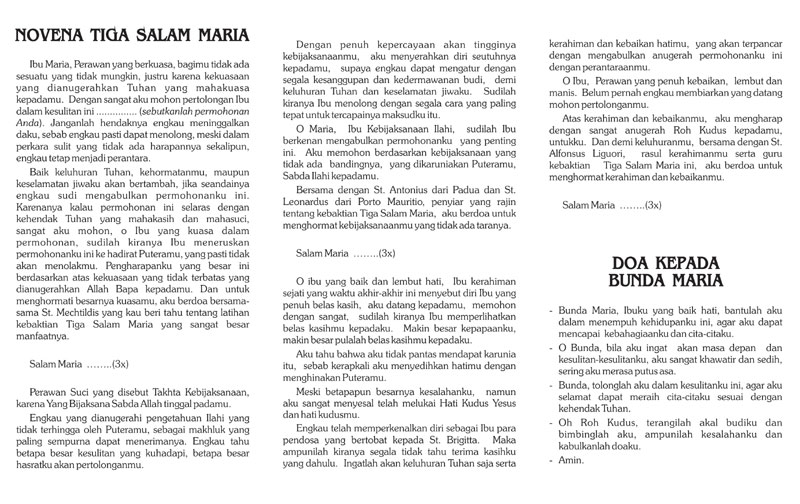 Novena Tiga Salam Maria Pdf | PELAJARANKU