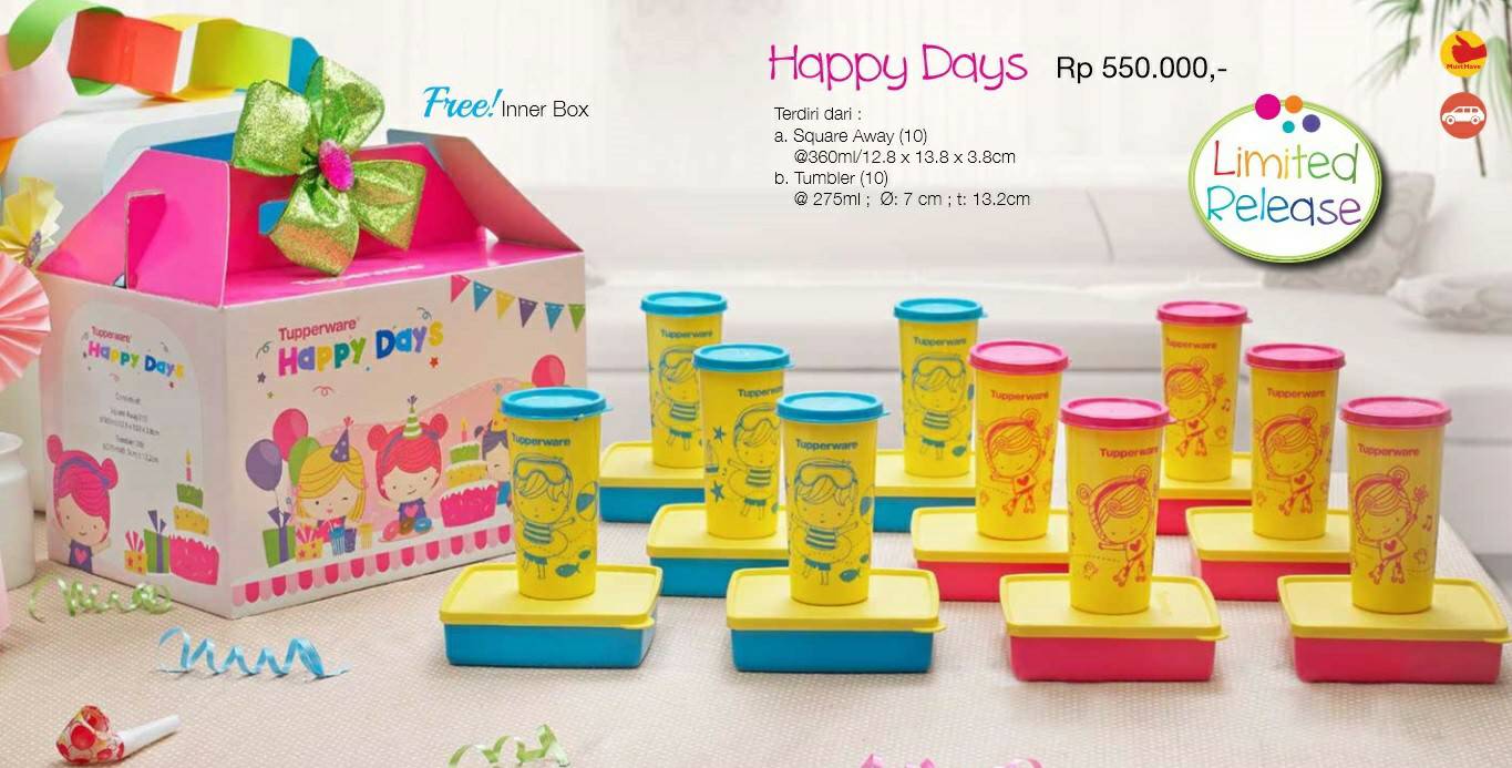 jual tupperware gift box happy days tempat makan bekal gelas tempat minum severins jual tupperware gift box happy days tempat makan bekal gelas tempat minum severins