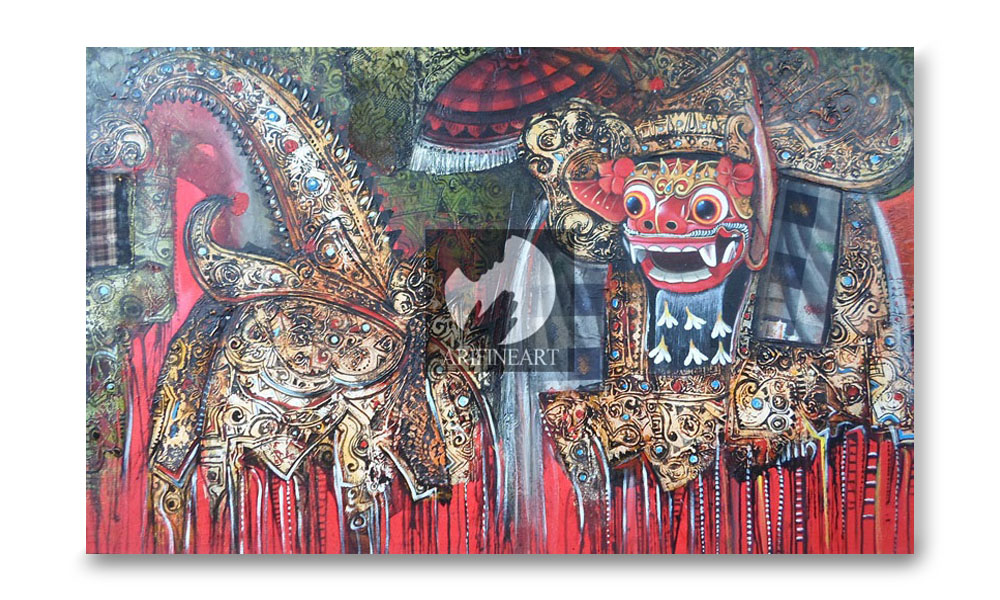 jual lukisan barong abstrak ari lestawan jual lukisan barong abstrak ari lestawan
