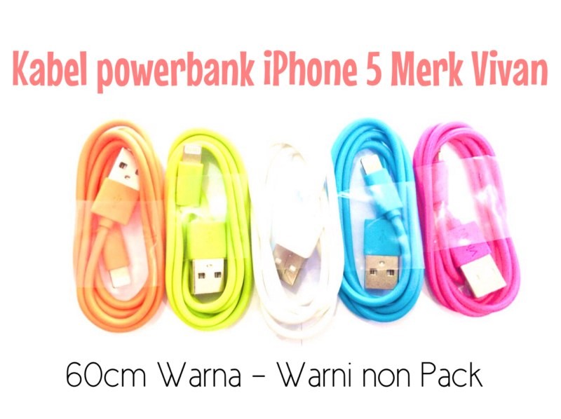 jual kabel powerbank iphone 5 merk vivan 60cm warna warni exito shop jual kabel powerbank iphone 5 merk vivan 60cm warna warni exito shop