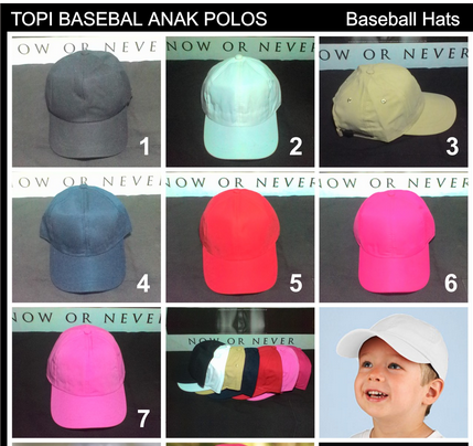 Jual Topi Bayi Anak Baseball Hat Polos Basebal Polos Warna jual topi bayi anak baseball hat polos basebal polos warna