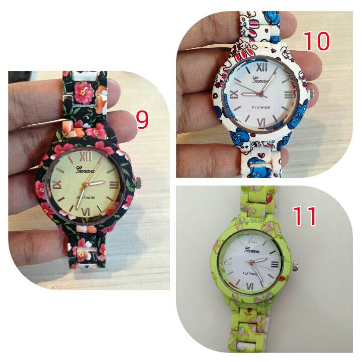 jual jam tangan wanita geneva printing flower pigrabbit jual jam tangan wanita geneva printing flower pigrabbit