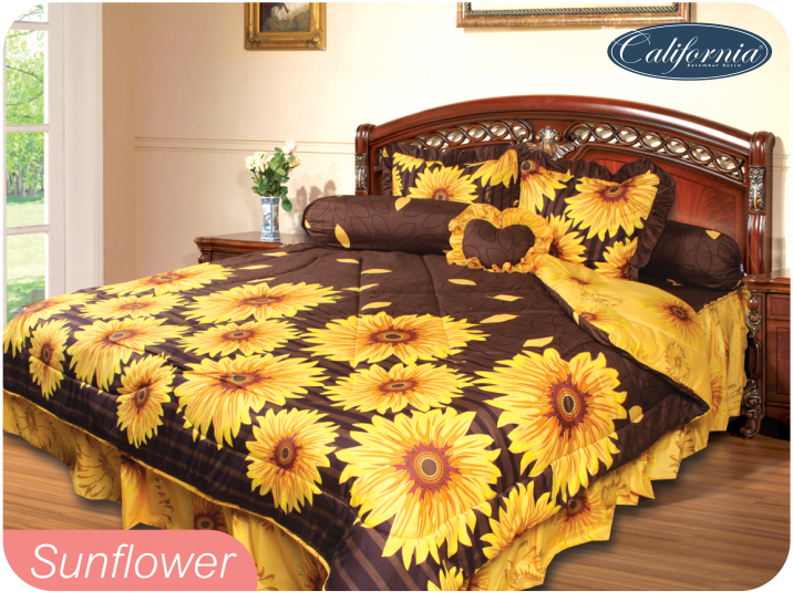King 180 200 Motif Imelda Raja My Source Jual Bed Cover Set 180 Bedcover California Sunflower