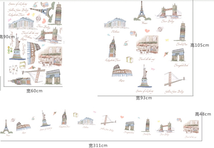 jual wallsticker mix motif frame town icon hengky jual wallsticker mix motif frame town icon hengky