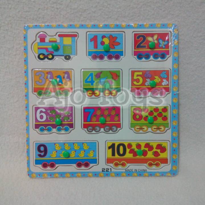 jual puzzle kayu motif kereta api angka 1 10 berhitung jual puzzle kayu motif kereta api angka 1 10 berhitung