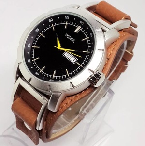 jual jam tangan pria fossil silver brown leather tanggal hari aktif jam murah jual jam tangan pria fossil silver brown leather tanggal hari aktif jam murah