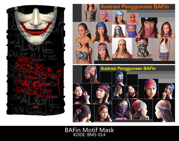 Harga BAFin Joker Mask Topeng Wajah BMS-014 (Buff Baff Bandana Multifungsi)