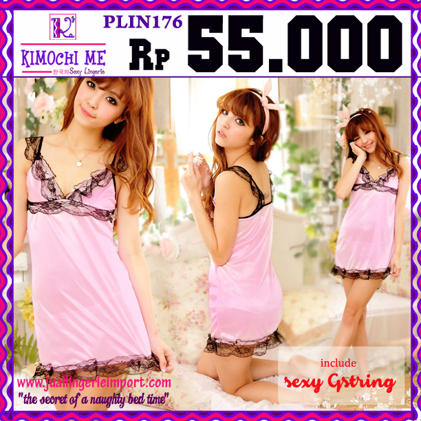 jual baju tidur dress pink hitam satin jual baju tidur dress pink hitam satin
