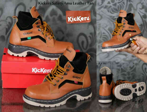 jual sepatu pria kickers safety amu leather original jual sepatu pria kickers safety amu leather original