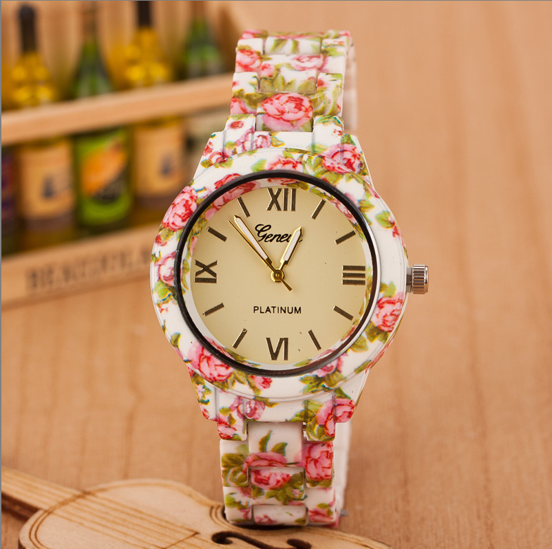 jual jam tangan wanita cewek geneva jtr 049 white green jual jam tangan wanita cewek geneva jtr 049 white green