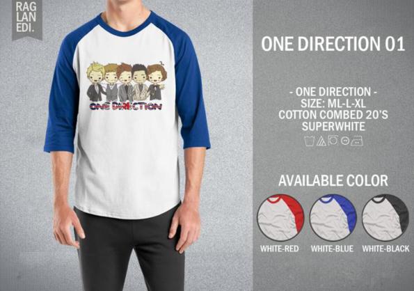 KAOS RAGLAN - ONE DIRECTION 01 MURAH | KAOS DISTRO MURAH | RABBANI DIS KAOS RAGLAN - ONE DIRECTION 01 MURAH | KAOS DISTRO MURAH | RABBANI DIS