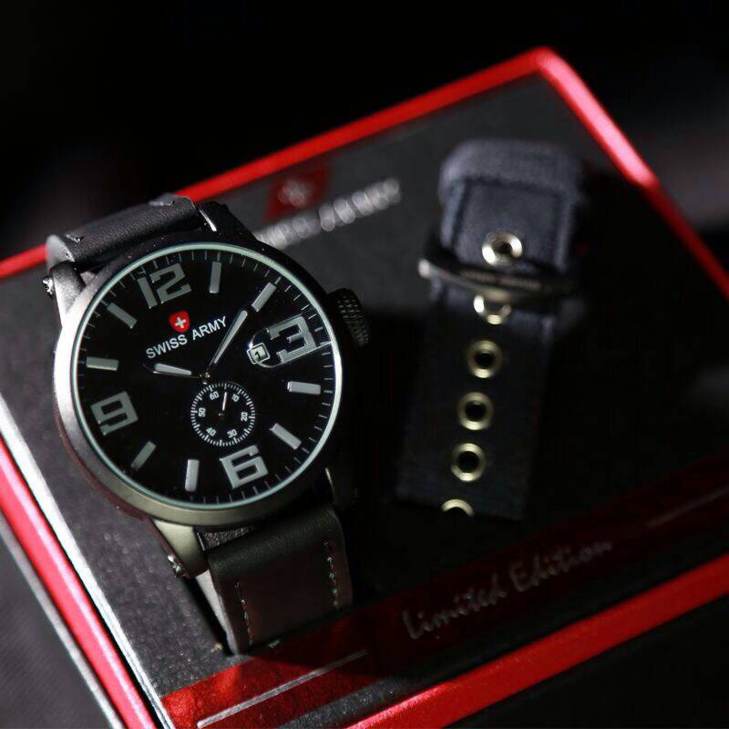 jual swiss army paket bonus tali kulit hitam jam tangan jual swiss army paket bonus tali kulit hitam jam tangan