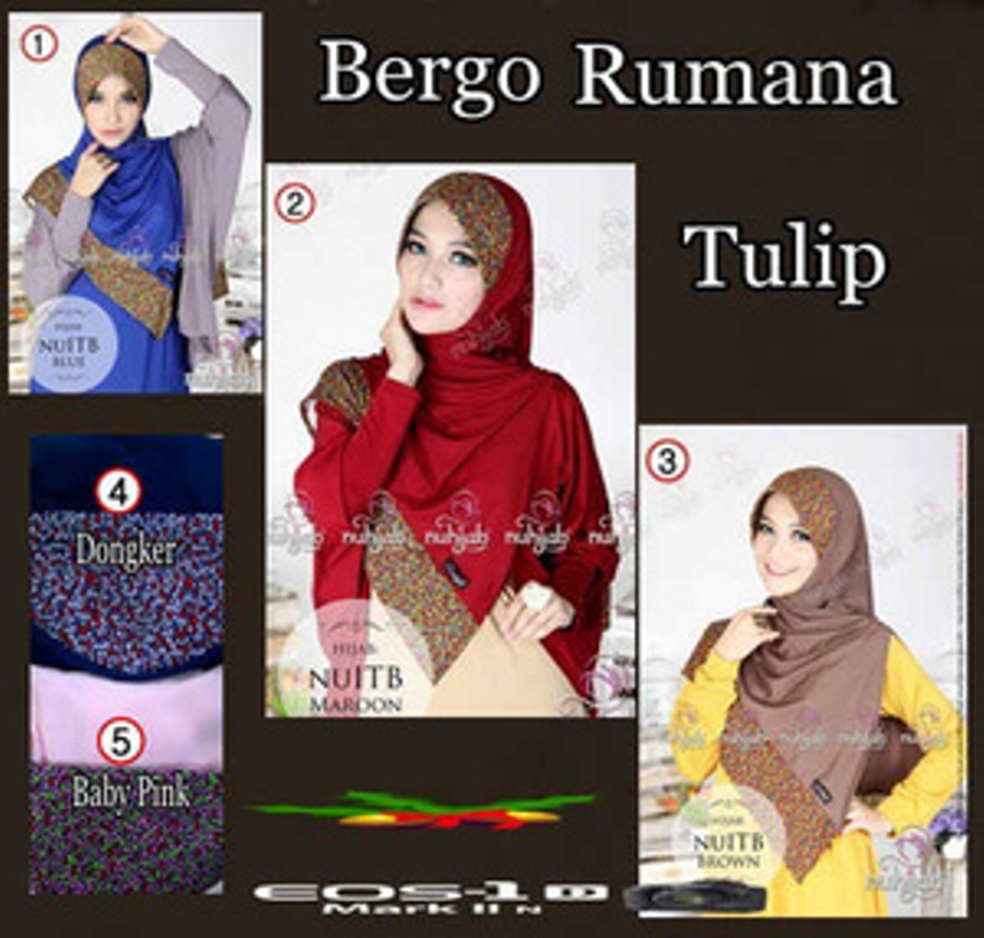 Model Baju Gamis Hijab Jilbab Bergo Rumana Tulip