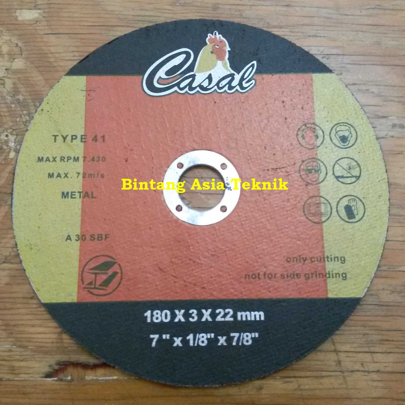 jual batu gerinda potong 7 inch 180 x 3 x 22 mm casal