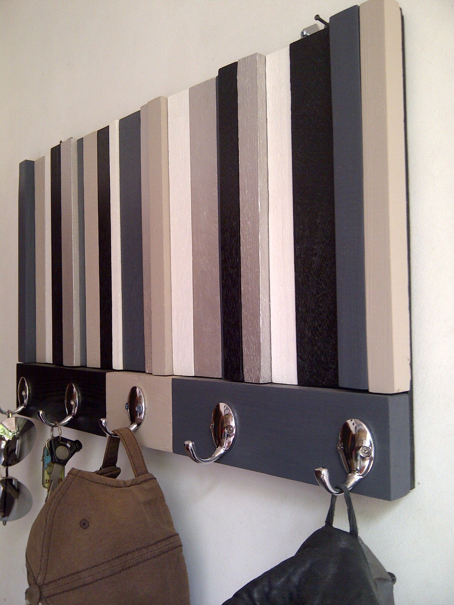 Jual kapstok kayu modern rustic. gantungan baju hitam putih silver ...