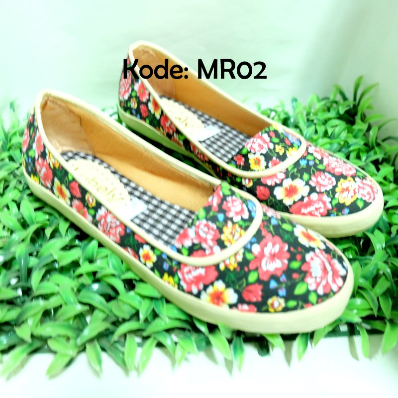 jual sepatu wanita balet flat shoes flower kanvas motif jual sepatu wanita balet flat shoes flower kanvas motif