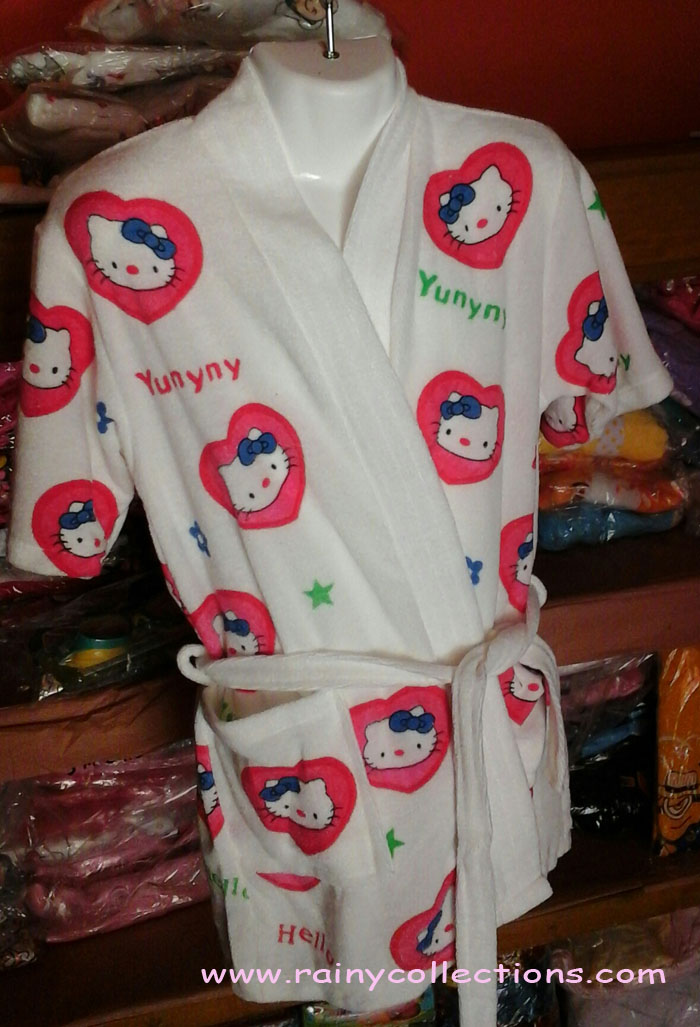 jual handuk kimono karakter hello hkk 005 size anak jual handuk kimono karakter hello hkk 005 size anak