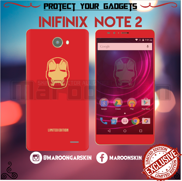 jual garskin infinix note 2 x600 motif iron maroonskin jual garskin infinix note 2 x600 motif iron maroonskin
