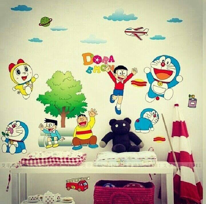 jual wallsticker doraemon main/ stiker dinding/ wall sticker/ dekorasi