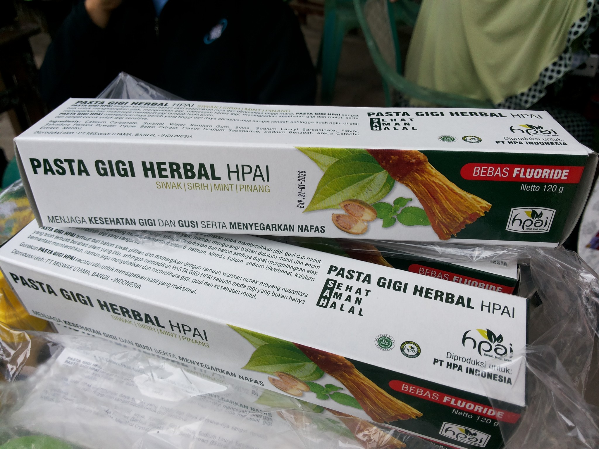 Pasta Gigi Herbal Hpaibebas Fluoride 120 Gr Spec dan Daftar Harga Jual Pasta Gigi Herbal HPAI Halal Siwak Sirih Mint dan Pinang
