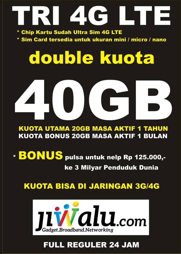 Jual Kartu Perdana Tri Aon Kuota 40gb Reguler jual kartu perdana tri aon kuota 40gb reguler