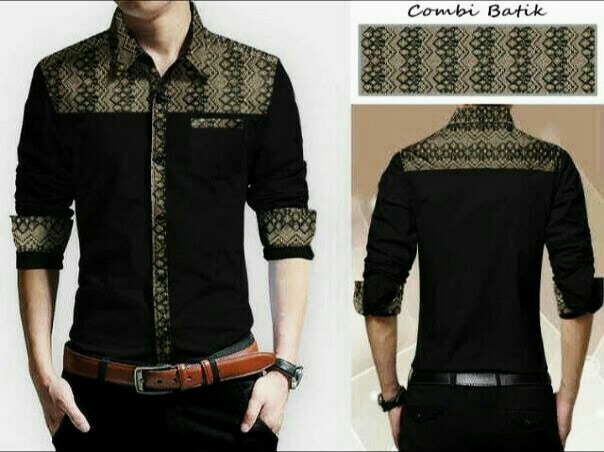 Kemeja Batik Modern By Justal jual kemeja hitam kombinasi batik modern justal Kemeja Batik Modern By Justal jual kemeja hitam kombinasi batik modern justal