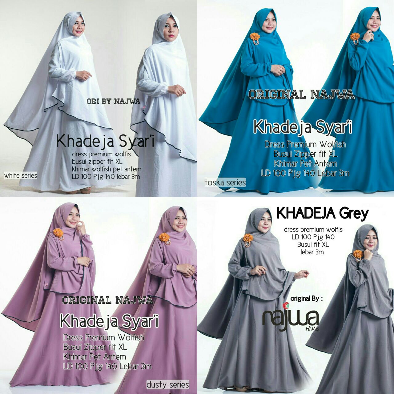 Jual KHADEEJA SET SYARI GAMIS SYARI MUSLIM BAJU UMROH HAJI