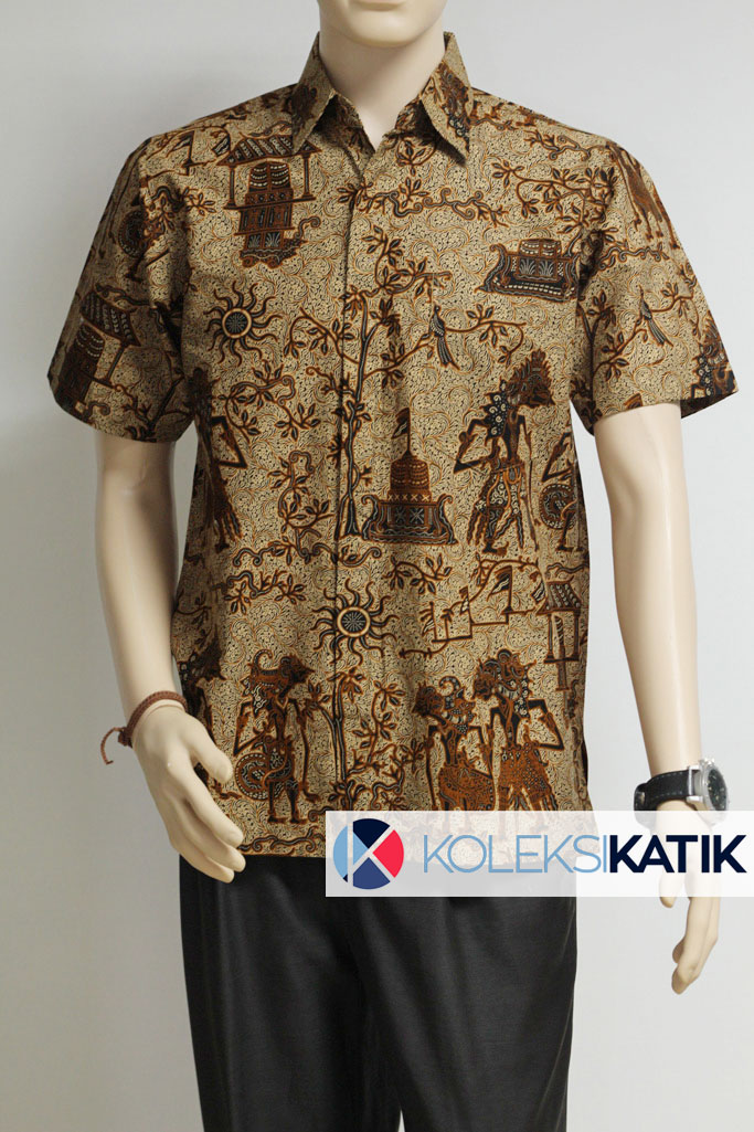 Jual Hem Batik Coklat Motif Wayang - Koleksi Katik  Tokopedia