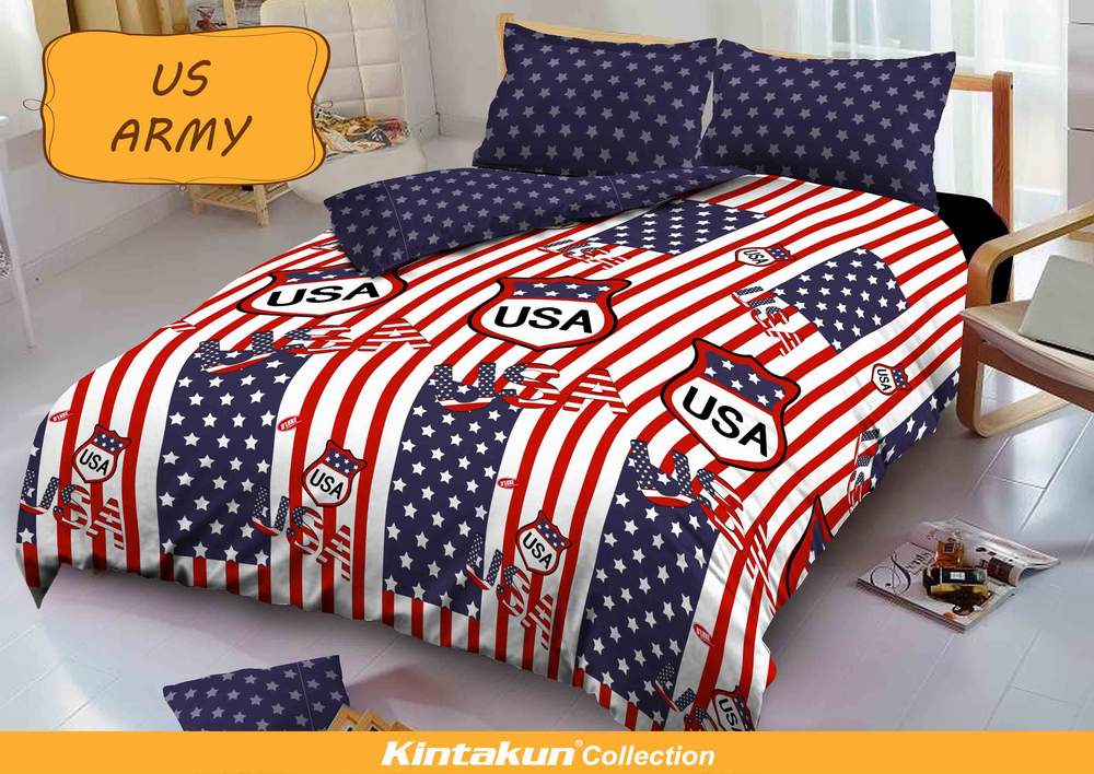 Jual Sprei Kintakun D luxe Microtex Disperse Rumbai Uk 180 Motif US Army .