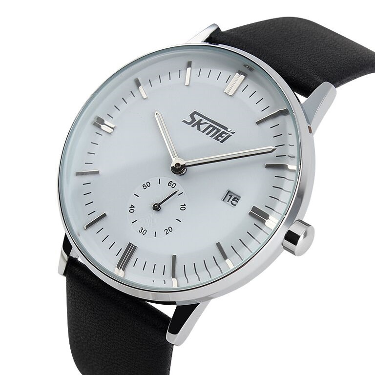 Jual SKMEI Casual Men Leather Strap Watch Water Resistant 9083CL Tahan Air - Techno Co.