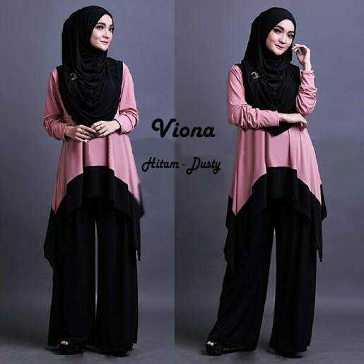 jual setelan muslimah set viona atasan celana bergo jual setelan muslimah set viona atasan celana bergo