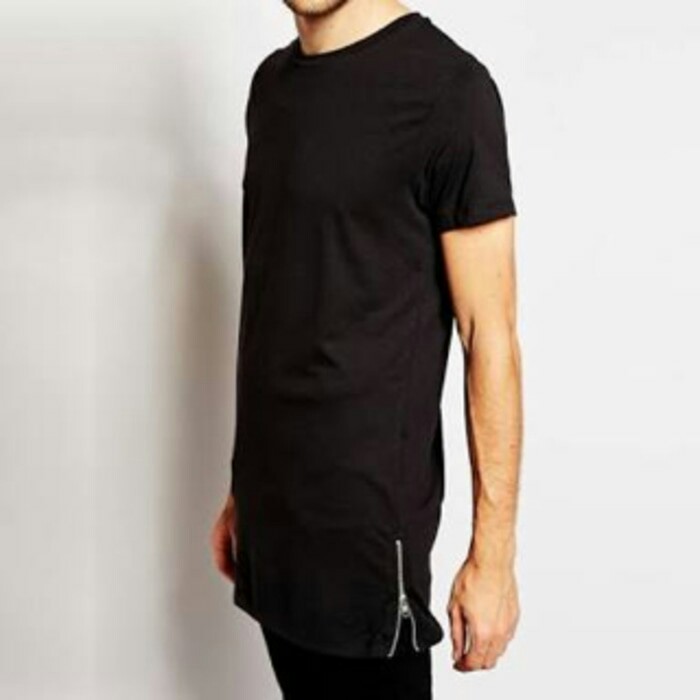jual longline t shirt black zipper side kaos swag jual longline t shirt black zipper side kaos swag