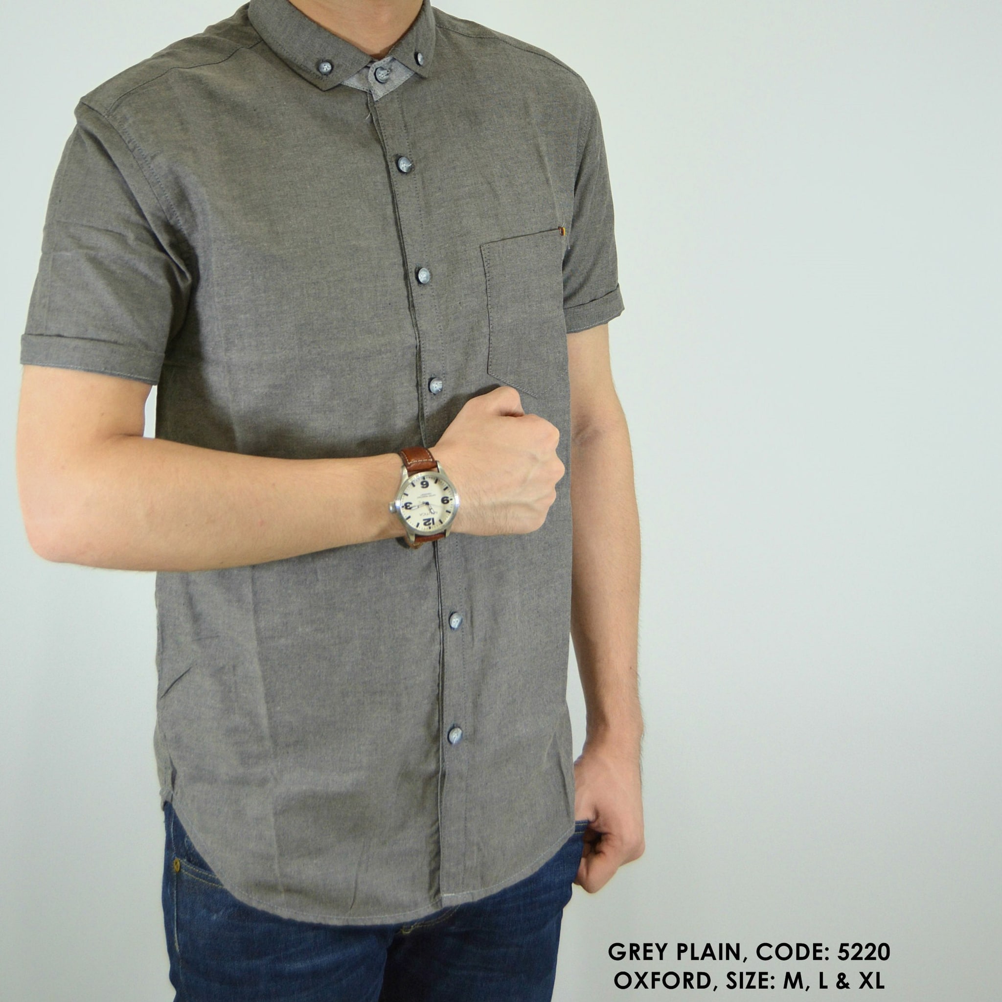 Jual BAJU KEMEJA POLOS POLOSAN ABU COWOK PRIA - MeidyMarisaShop | Tokopedia