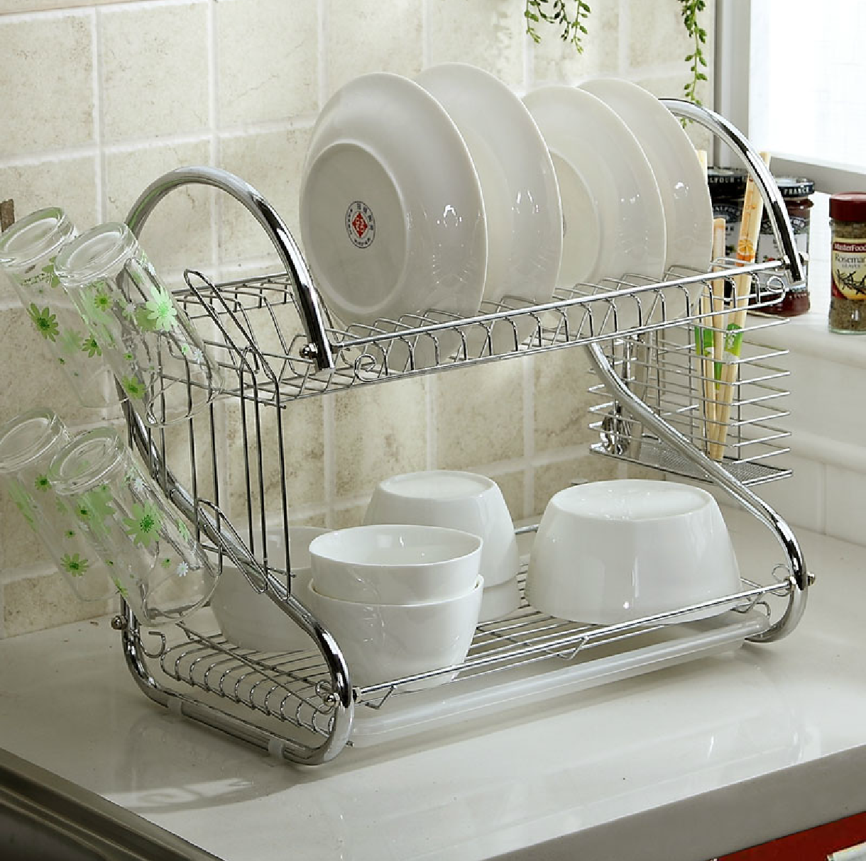 Jual SANLI Rak Piring 2 Layer Dish Drainer Sumbawa Shop Tokopedia