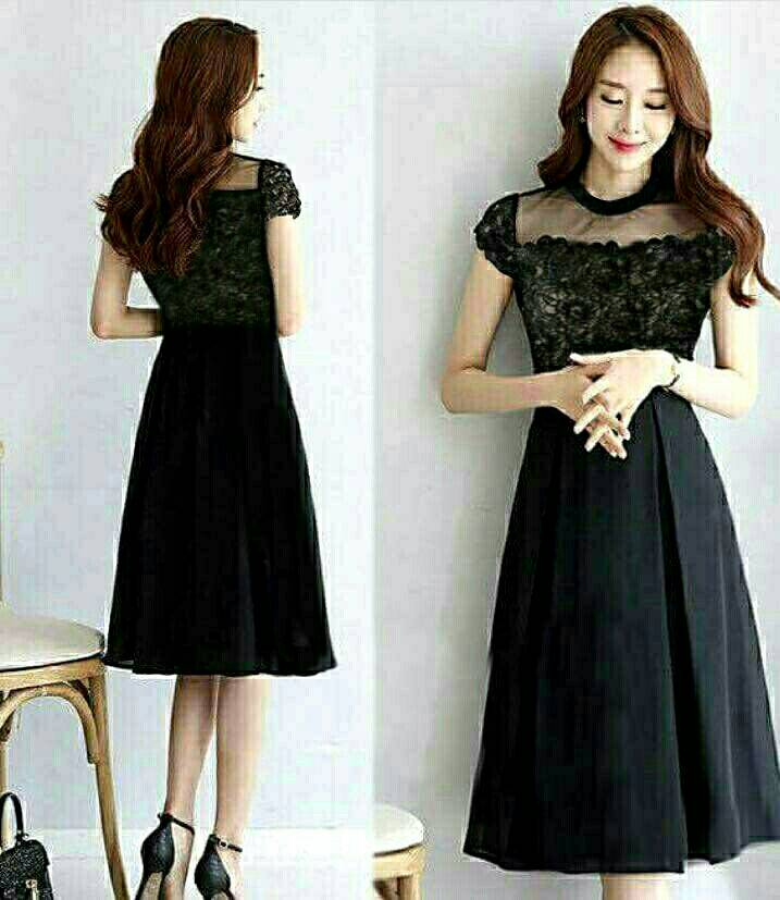 jual pleated black dress brokat tian olshop jual pleated black dress brokat tian olshop
