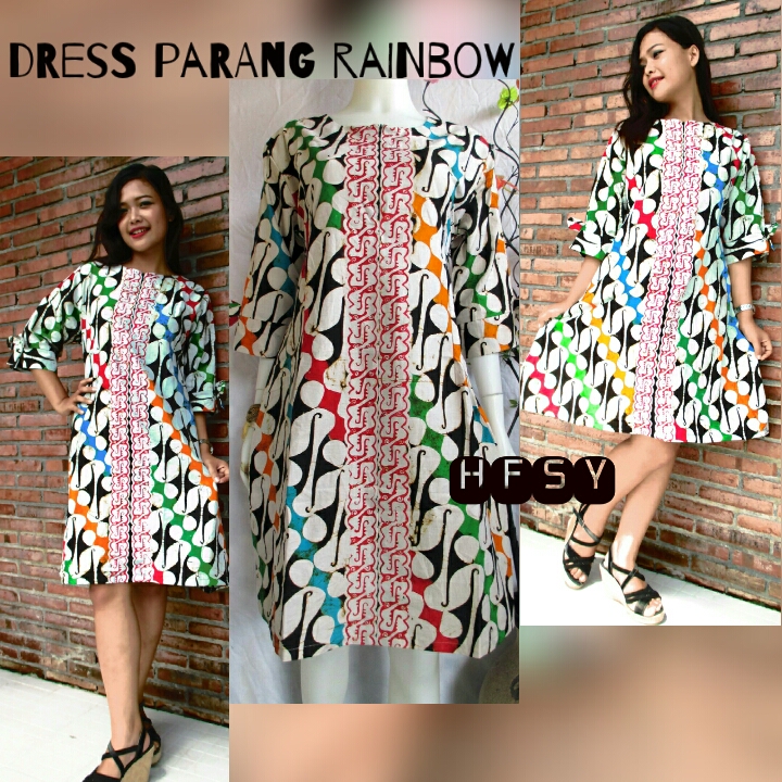 jual dress batik parang barong rainbow rayyan batik di omjoni jual dress batik parang barong rainbow rayyan batik di omjoni