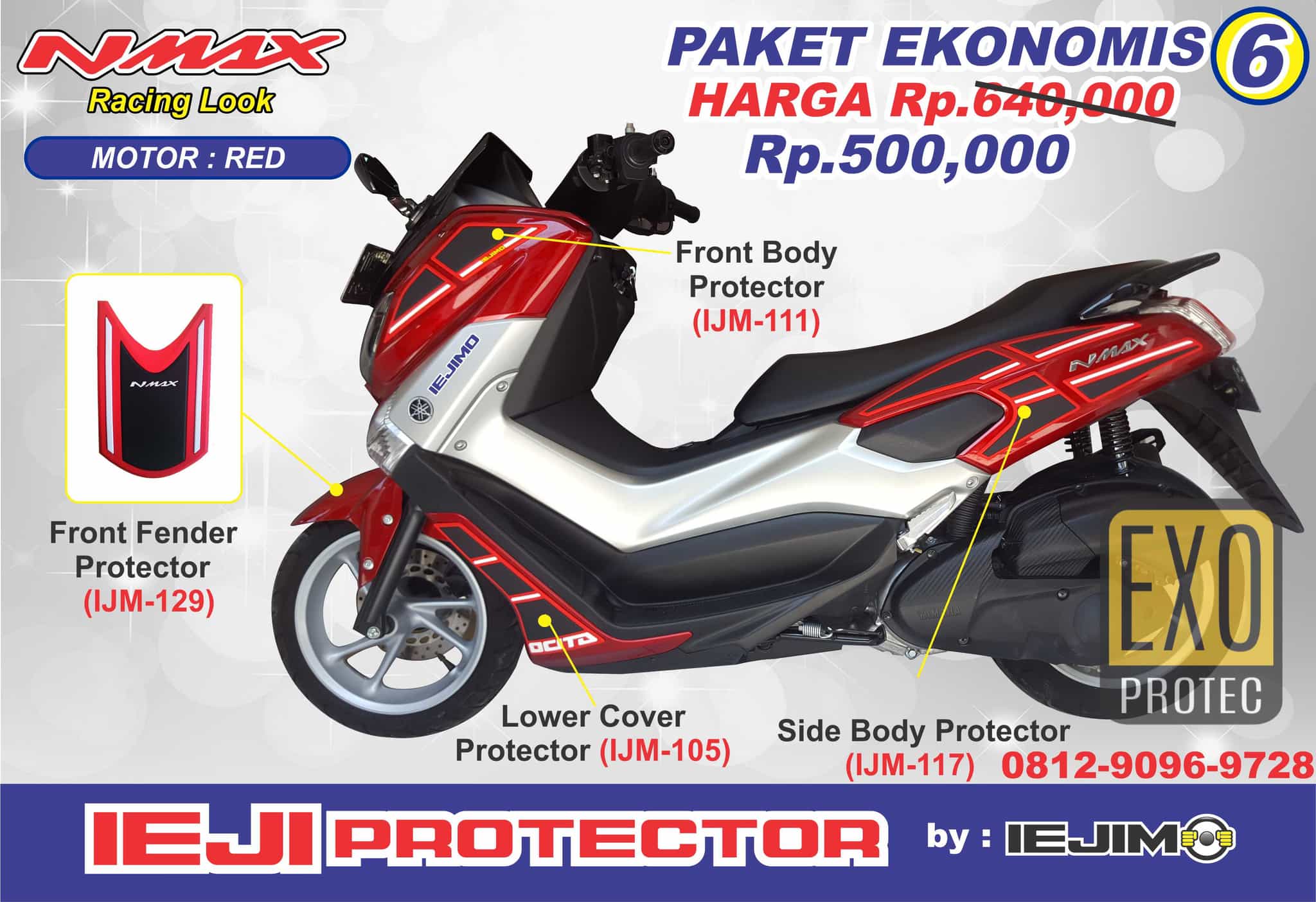 Jual AKSESORIS NMAX BODY PROTECTOR NMAX PAKET EKONOMIS 6