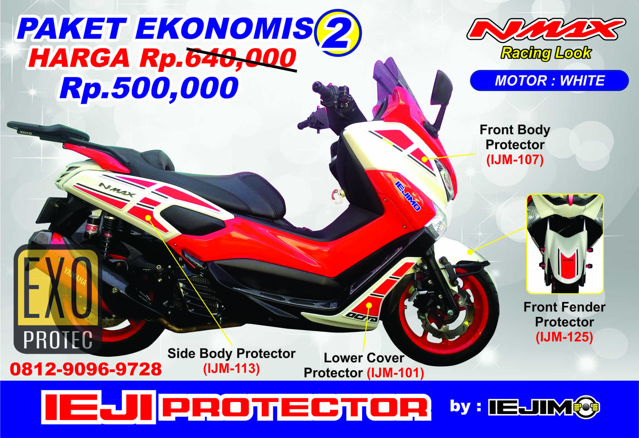 Jual AKSESORIS NMAX BODY PROTECTOR NMAX PAKET EKONOMIS 2